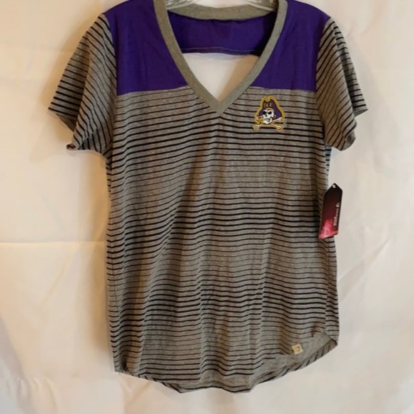 East Carolina University Pirates V neck T-shirt women’s size M New - Picture 1 of 6
